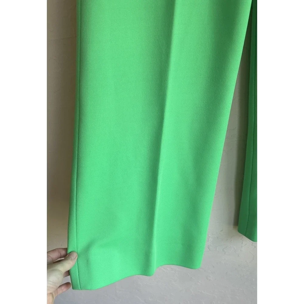 Vintage 1970s Handmade Lime Green Wide Leg Flare Pants 25 Preppy Retro Mod Disco - Picture 3 of 9